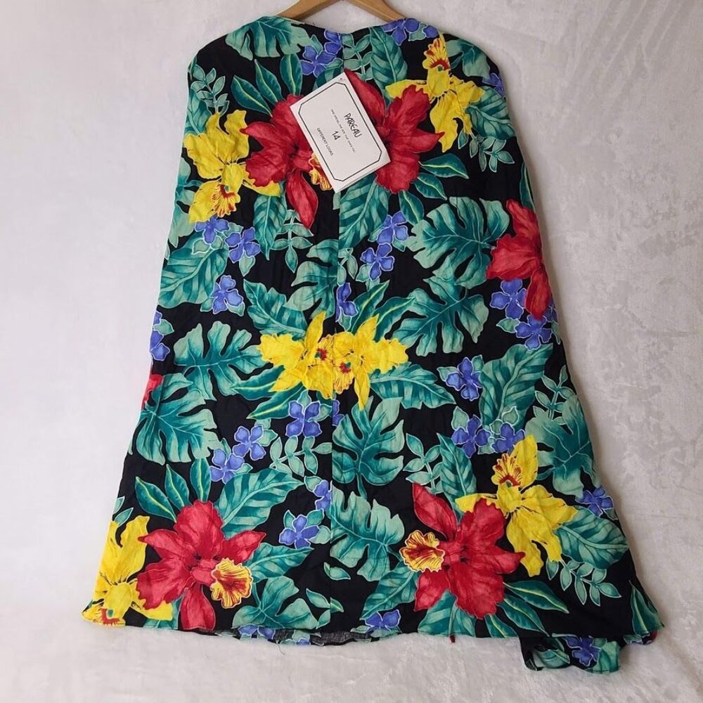 NWT Hilo Hattie Hawaiian Sarong Wrap Dress Blue Floral Queen Size Pareau Hawaii - Picture 8 of 10